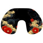 Korean Art Flowers Asian Pattern Travel Neck Pillow