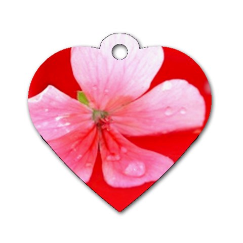 Water and Pink Flower  Dog Tag Heart (One Side) from ArtsNow.com Front