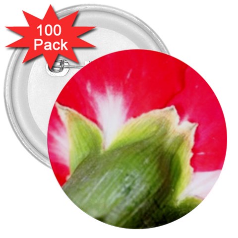 The Red Flower 2  3  Button (100 pack) from ArtsNow.com Front