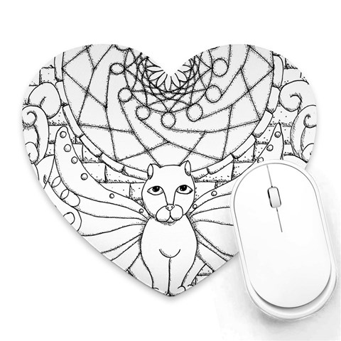 fairycatNRosewindow Mousepad (Heart) from ArtsNow.com Front