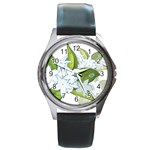 flower037 Round Metal Watch