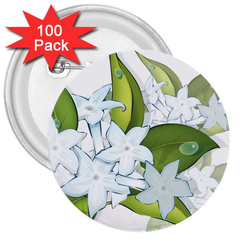 flower037 3  Button (100 pack) from ArtsNow.com Front