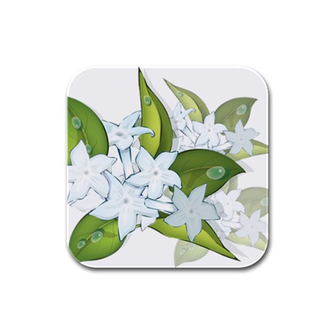 flower037 Rubber Square Coaster (4 pack) from ArtsNow.com Front