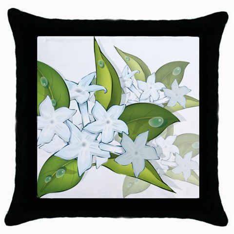 flower037 Throw Pillow Case (Black) from ArtsNow.com Front