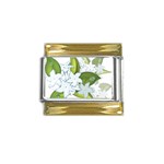 flower037 Gold Trim Italian Charm (9mm)