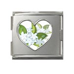 flower037 Mega Link Heart Italian Charm (18mm)