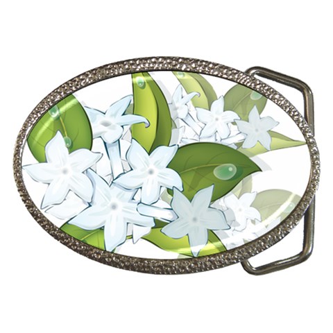 flower037 Belt Buckle from ArtsNow.com Front