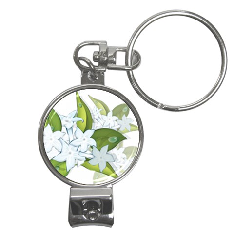 flower037 Nail Clippers Key Chain from ArtsNow.com Front