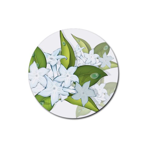 flower037 Rubber Round Coaster (4 pack) from ArtsNow.com Front