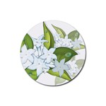 flower037 Rubber Round Coaster (4 pack)