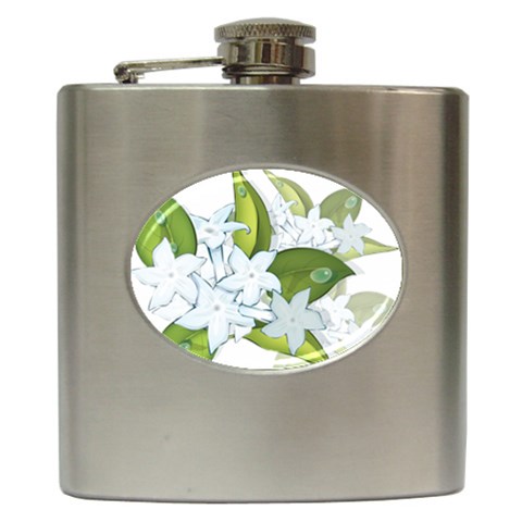 flower037 Hip Flask (6 oz) from ArtsNow.com Front