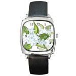 flower037 Square Metal Watch