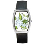 flower037 Barrel Style Metal Watch