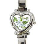 flower037 Heart Italian Charm Watch