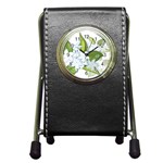 flower037 Pen Holder Desk Clock