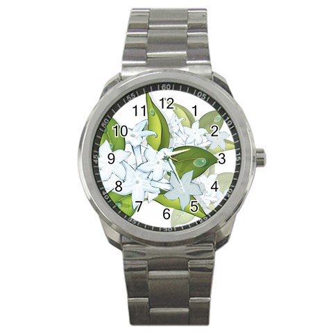 flower037 Sport Metal Watch from ArtsNow.com Front