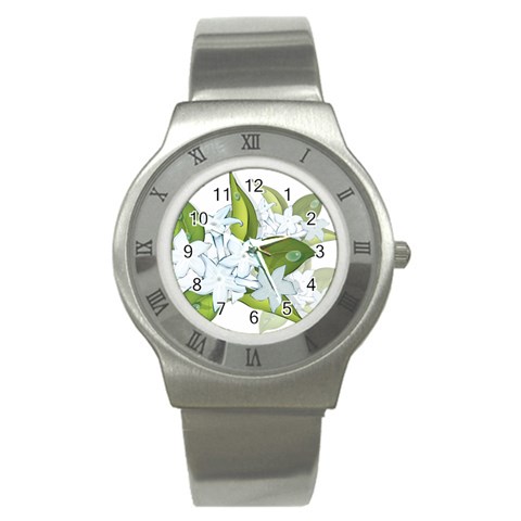 flower037 Stainless Steel Watch from ArtsNow.com Front