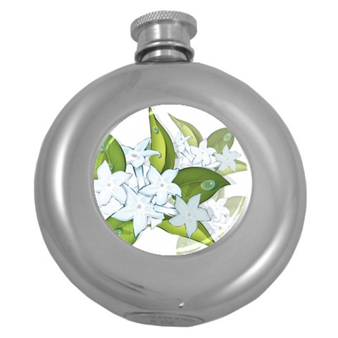 flower037 Hip Flask (5 oz) from ArtsNow.com Front