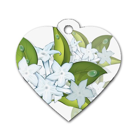 flower037 Dog Tag Heart (One Side) from ArtsNow.com Front