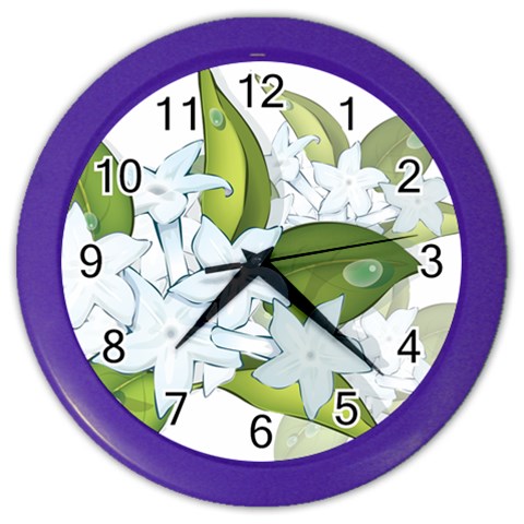 flower037 Color Wall Clock from ArtsNow.com Front