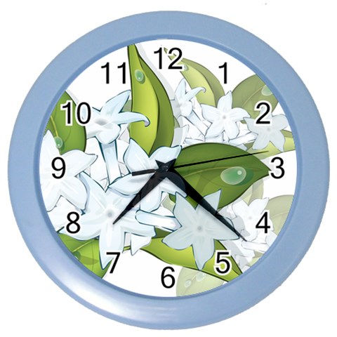 flower037 Color Wall Clock from ArtsNow.com Front