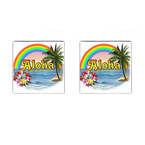 Aloha Cufflinks (Square) from ArtsNow.com Front(Pair)