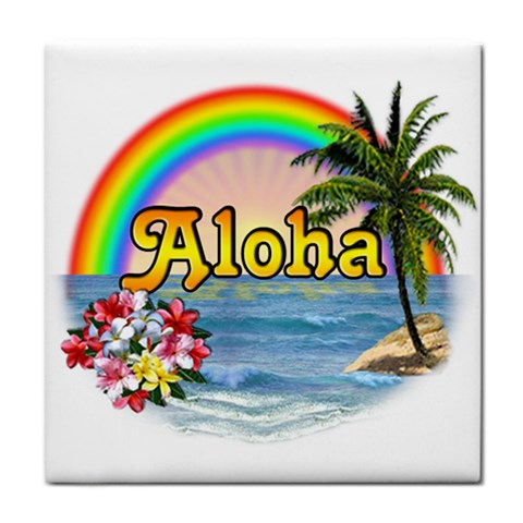 Aloha Tile Coaster from ArtsNow.com Front