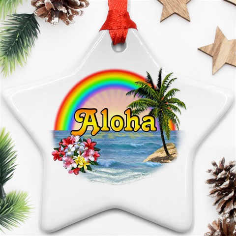 Aloha Ornament (Star) from ArtsNow.com Front