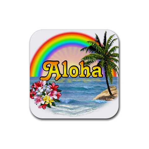 Aloha Rubber Coaster (Square) from ArtsNow.com Front