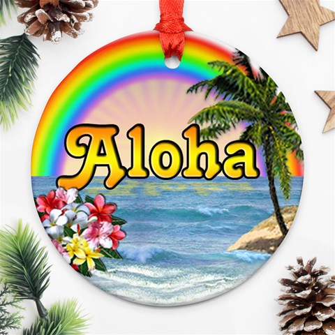 Aloha Round Ornament (Two Sides) from ArtsNow.com Front