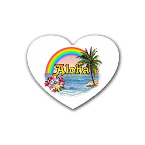 Aloha Rubber Coaster (Heart) from ArtsNow.com Front