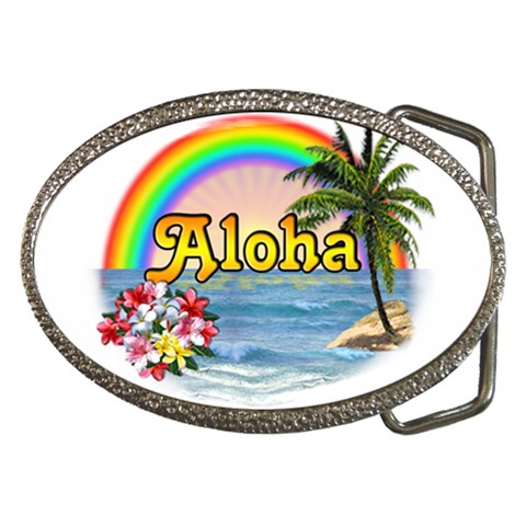 Aloha Belt Buckle from ArtsNow.com Front