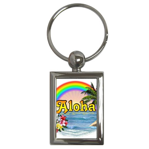 Aloha Key Chain (Rectangle) from ArtsNow.com Front