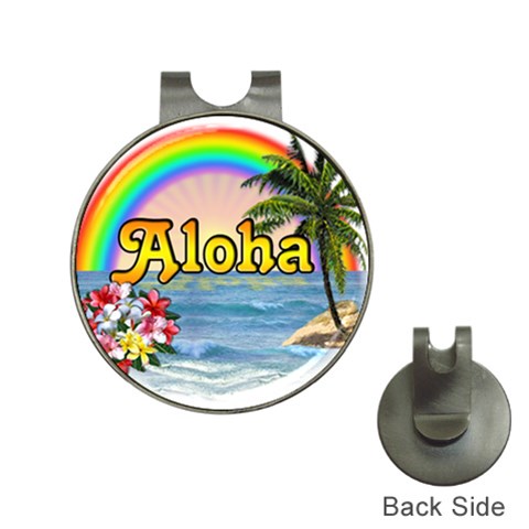 Aloha Golf Ball Marker Hat Clip from ArtsNow.com Front