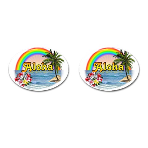 Aloha Cufflinks (Oval) from ArtsNow.com Front(Pair)