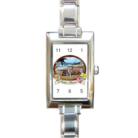 Surfin  Hawaii Rectangular Italian Charm Watch from ArtsNow.com Front