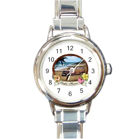 Surfin  Hawaii Round Italian Charm Watch from ArtsNow.com Front