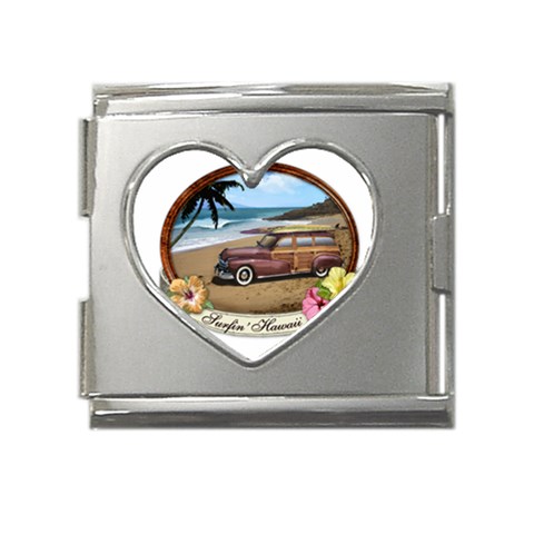 Surfin  Hawaii Mega Link Heart Italian Charm (18mm) from ArtsNow.com Front