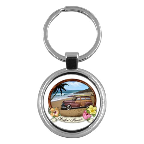 Surfin  Hawaii Key Chain (Round) from ArtsNow.com Front