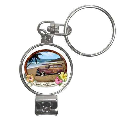 Surfin  Hawaii Nail Clippers Key Chain from ArtsNow.com Front