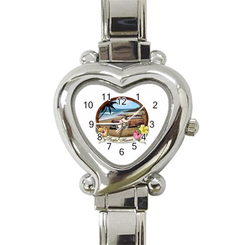 Surfin  Hawaii Heart Italian Charm Watch from ArtsNow.com Front