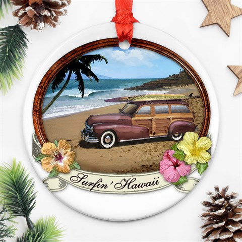 Surfin  Hawaii Ornament (Round) from ArtsNow.com Front