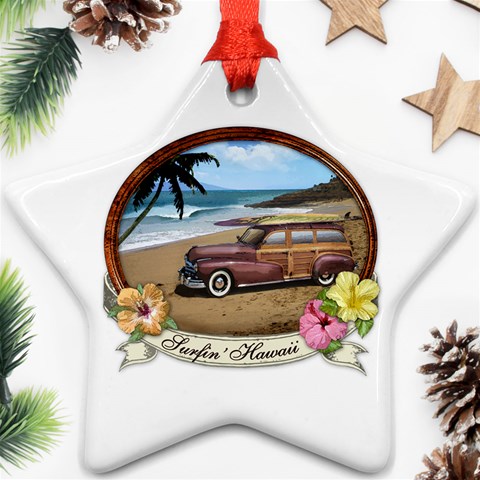 Surfin  Hawaii Ornament (Star) from ArtsNow.com Front