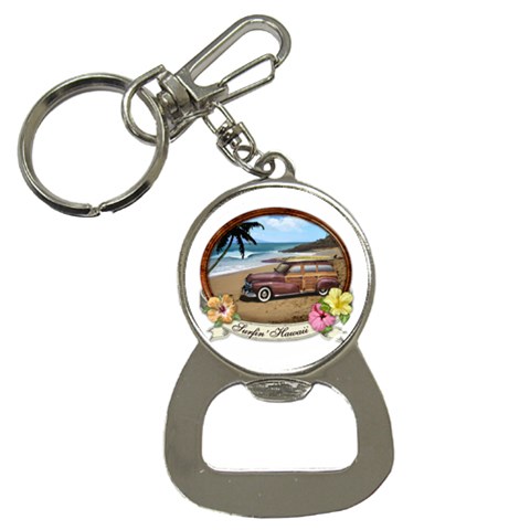 Surfin  Hawaii Bottle Opener Key Chain from ArtsNow.com Front