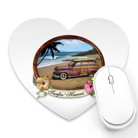 Surfin  Hawaii Mousepad (Heart) from ArtsNow.com Front