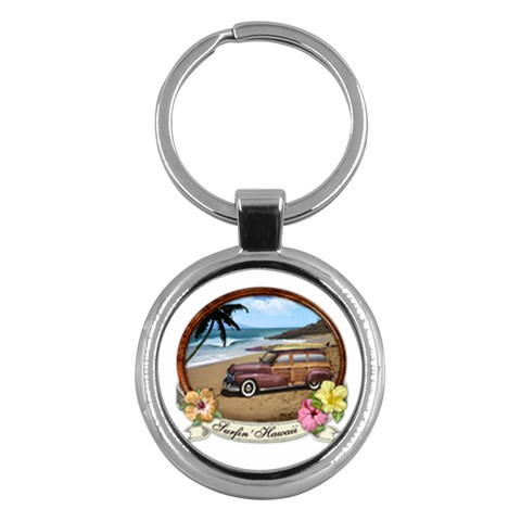 Surfin  Hawaii Key Chain (Round) from ArtsNow.com Front