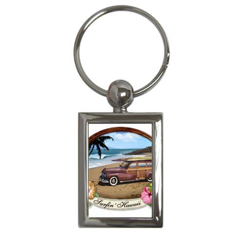 Surfin  Hawaii Key Chain (Rectangle) from ArtsNow.com Front