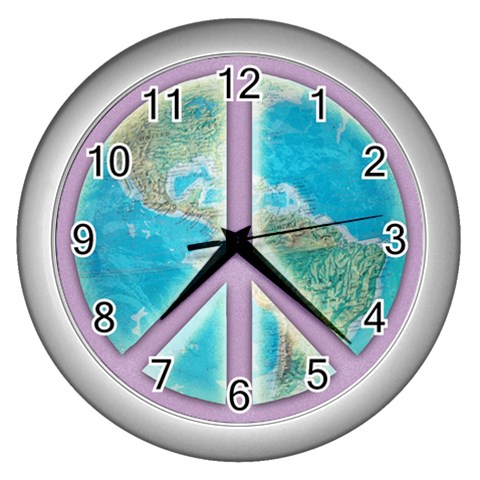 Peace Wall Clock (Silver) from ArtsNow.com Front