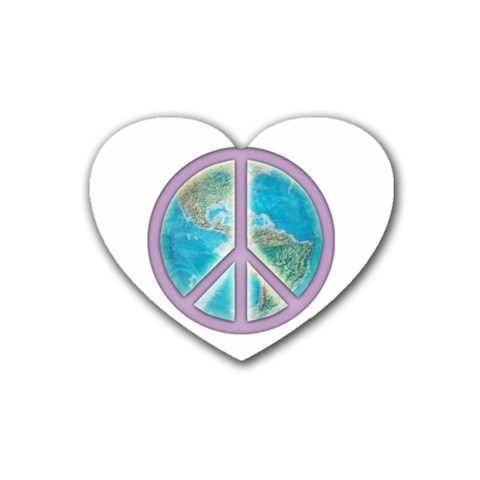 Peace Rubber Coaster (Heart) from ArtsNow.com Front