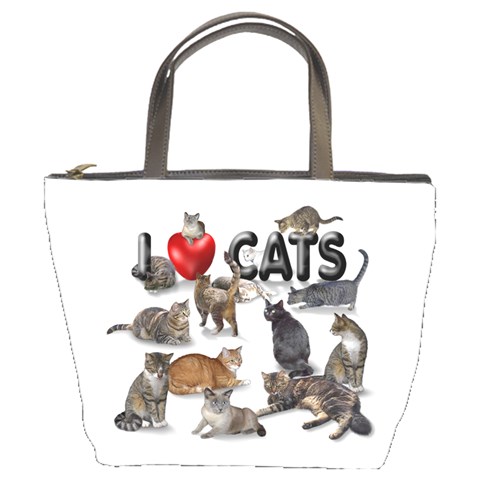 I love cats Bucket Bag from ArtsNow.com Front